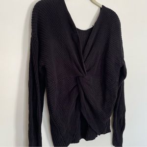 LOFT Twist Back Knit Sweater Black M
